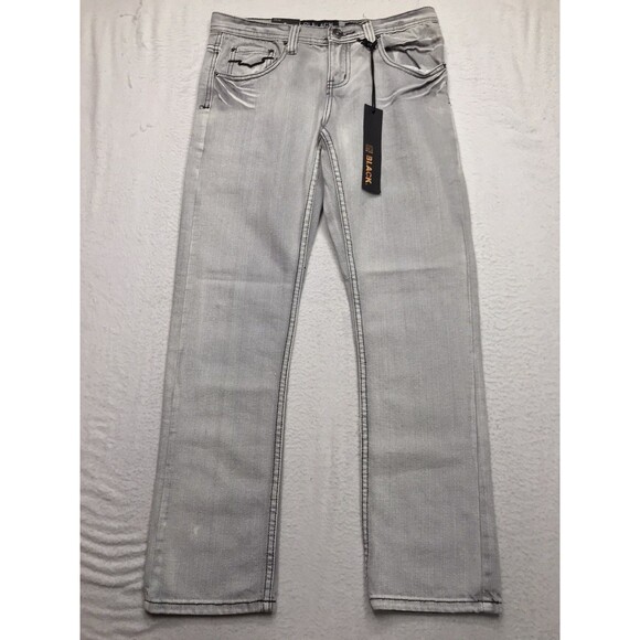 NWT BUCKLE BLACK Jeans Men 29x30 Skinny Gray Distressed Biker Skate Club - Picture 1 of 16